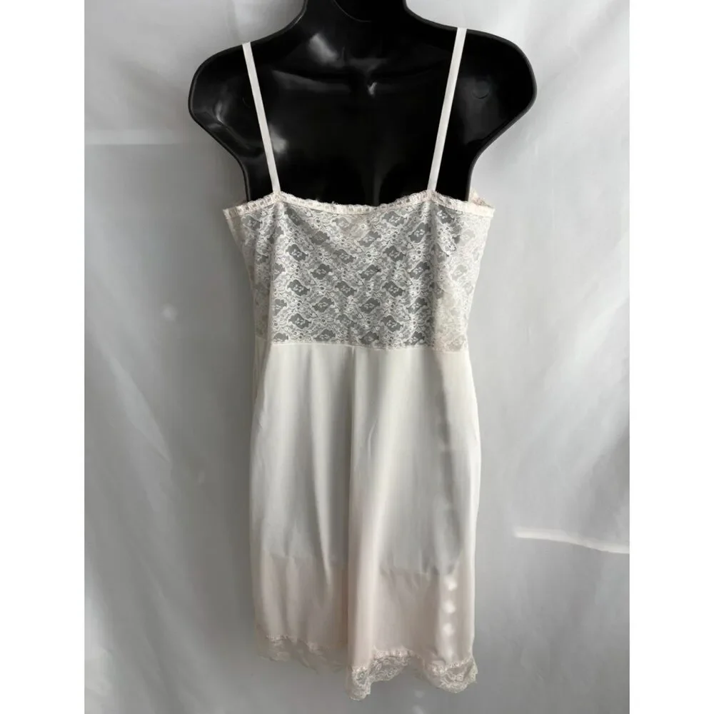 Vintage Legacies Blush Pink Nightgown Sexy Retro Victorian sz M Lace Trim Dress